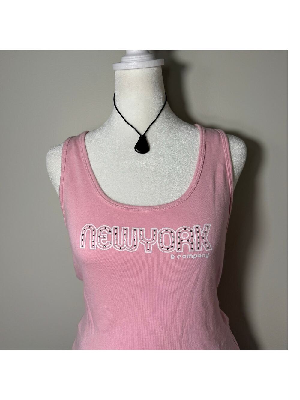Y2K Pink Bedazzled New York & Company Tank Top Size M